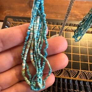 Long Turquoise Seed Bead Earrings, Native, Indigenous, Southwestern, Boho